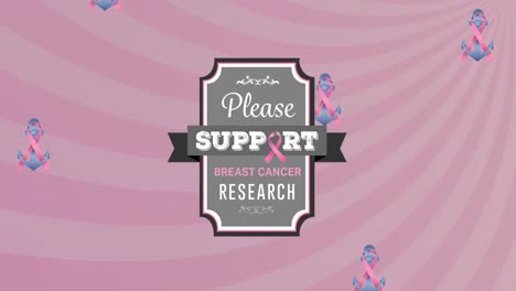 Animation-of-breast-cancer-awareness-text-on-pink-background