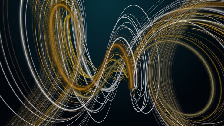 Fantastic animation with stripe wave object in slow motion, 4096x2304 loop 4K