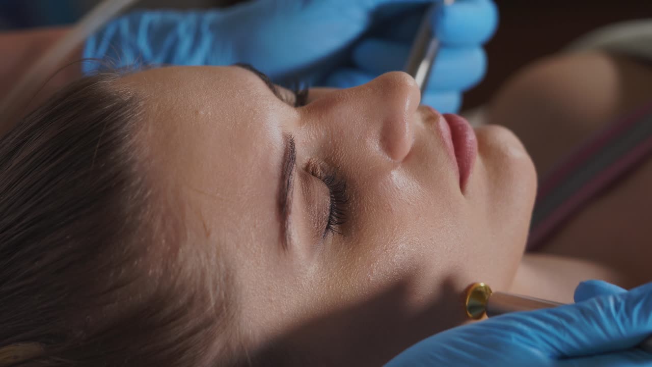 Woman Receiving a Facial Treatment