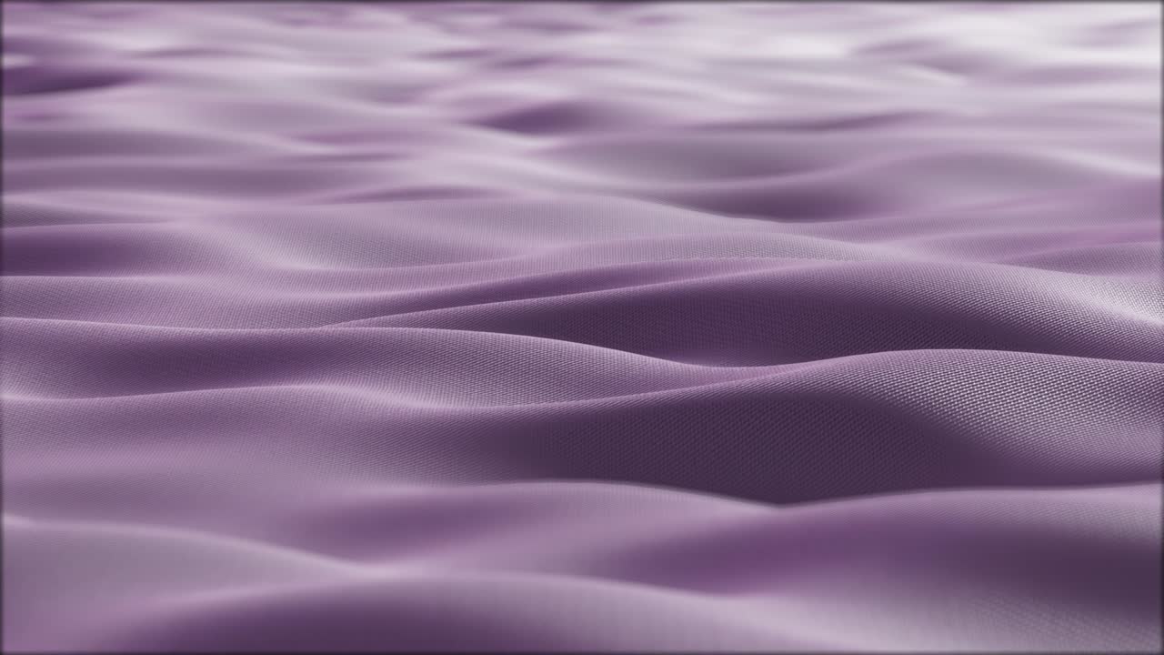 Close up. Slow motion. Looped 3d animation of dynamic cloth. Wavy silk cloth fluttering in the wind. Knitted texture fabric. Violet fabric stock footage. 4K Ultra HD video.