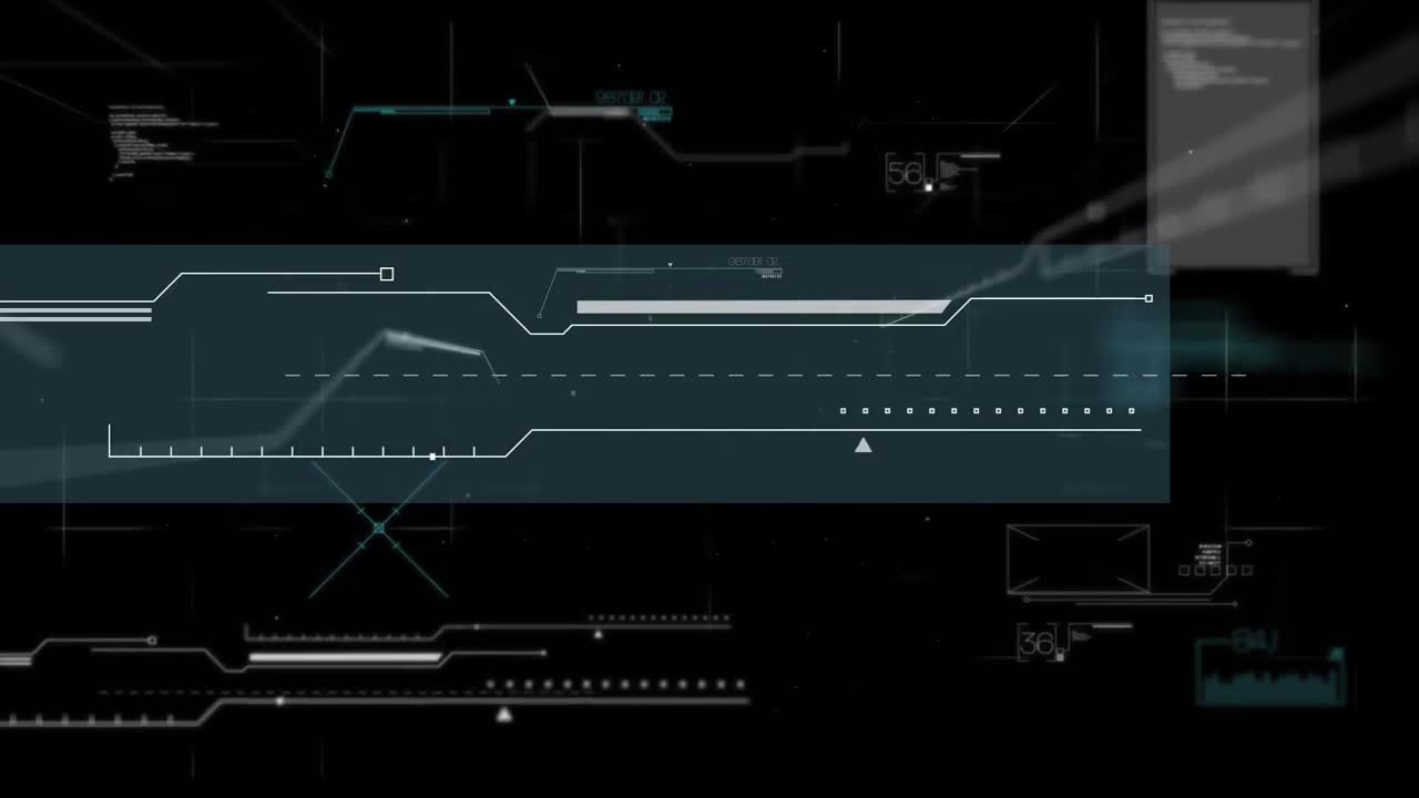 3D future technology loading graphics moving