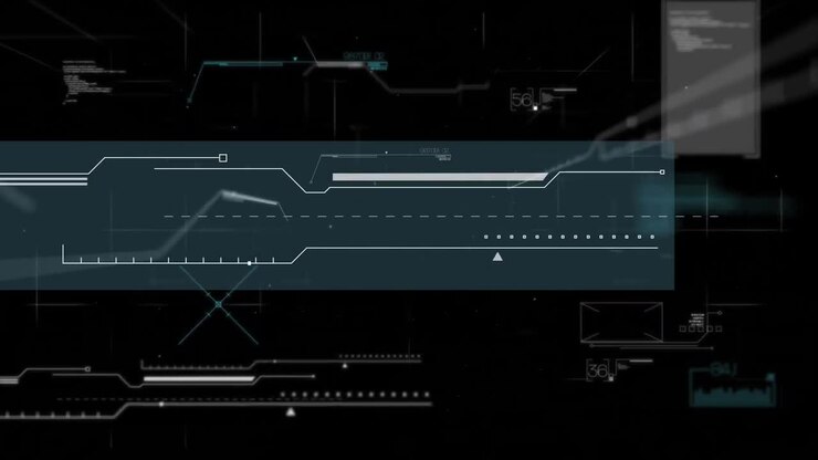 3D future technology loading graphics moving