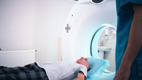 man undergoing ct scan