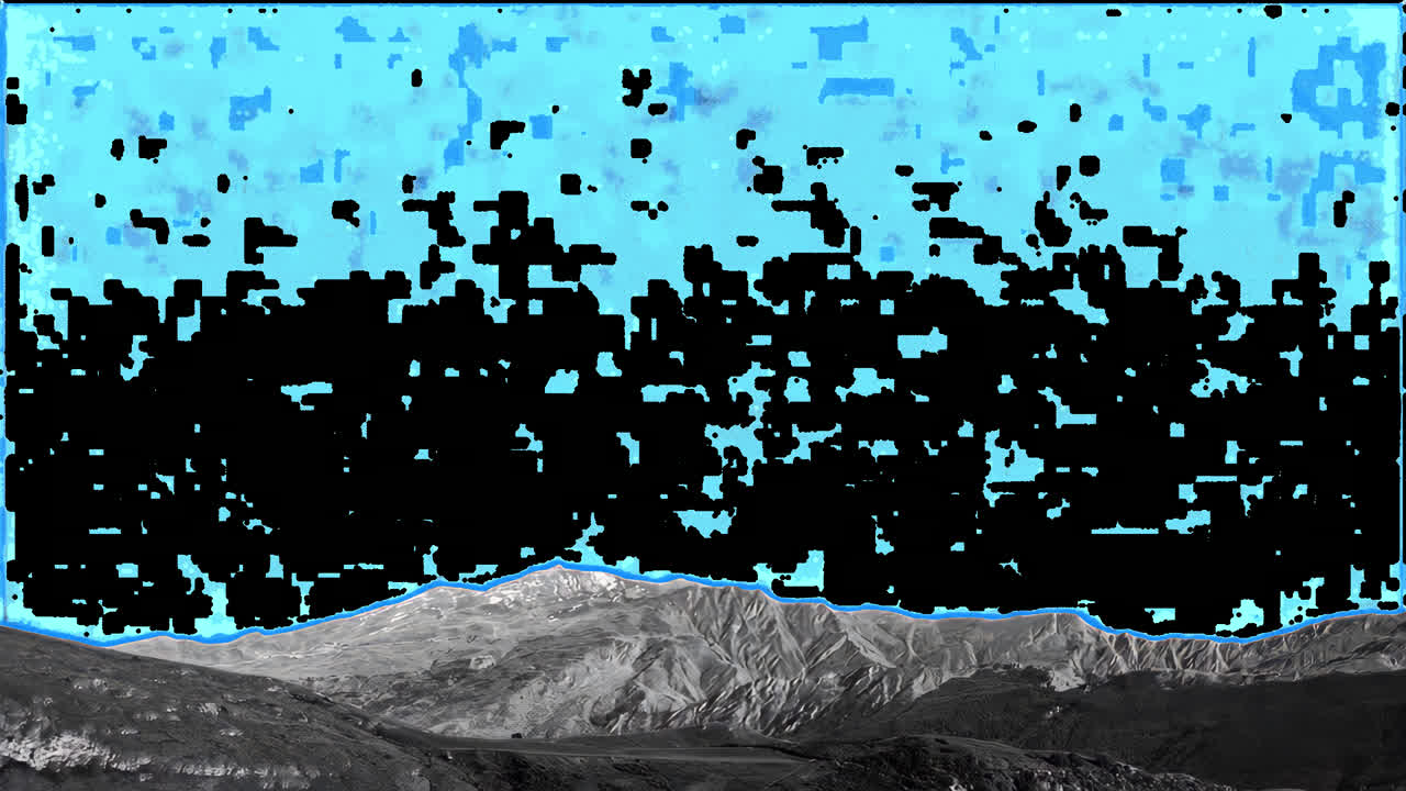 Monochrome mountain landscape silhouette animation isolated asset, transparent 4K video, alpha