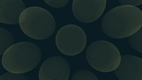 futuristic spheres pattern with dots on black gradient