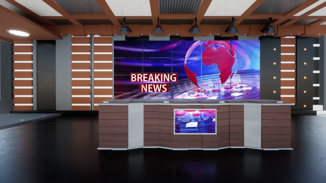 3d 가상 tv 스튜디오 뉴스 루프