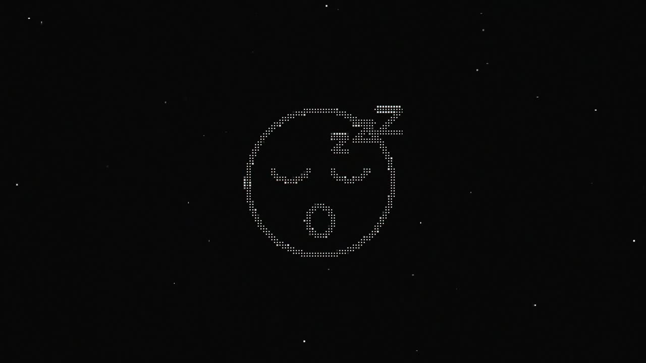 Line smile hud holographic symbol on digital old tv screen seamless loop glitch animation. Hearts. Dynamic retro and joyful. Colorful and vintage video footage.