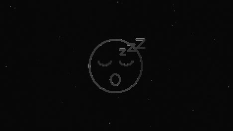 line smile hud holographic symbol on digital old tv screen seamless loop glitch animation. hearts. dynamic retro and joyful. colorful and vintage video footage.