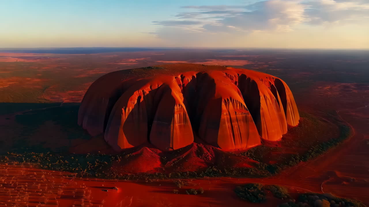 Uluru at Sunrise/Sunset - A Breathtaking Aerial View