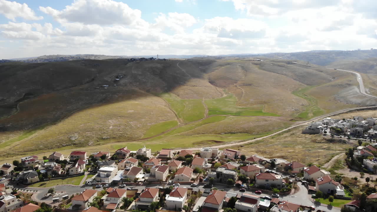 Jewish settlement Close to the desert Aerial view