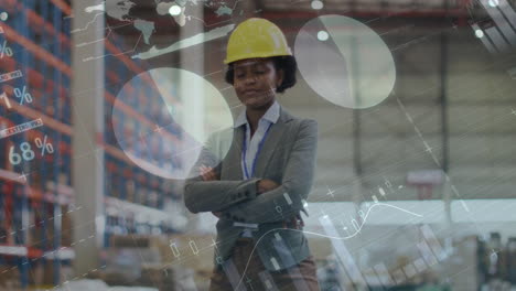 animación de estadísticas y procesamiento de datos sobre mujeres afroamericanas que trabajan en almacenes