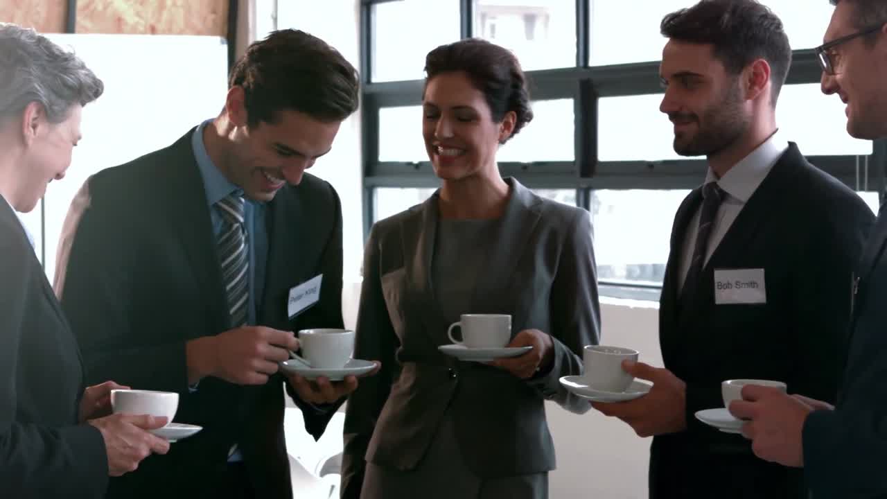 Business team having coffee