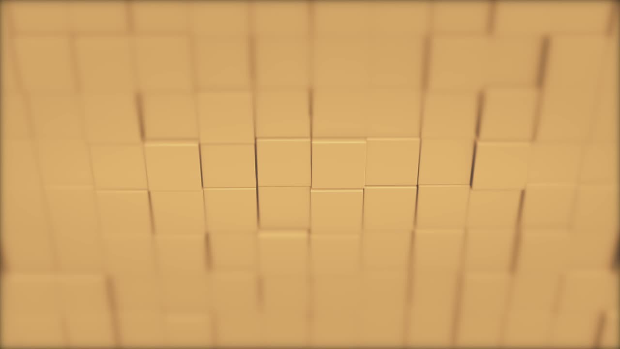 Abstract square geometric surface of minimal creamy cubic grid pattern, in motion.