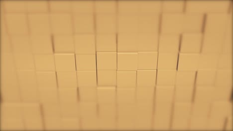 abstract square geometric surface of minimal creamy cubic grid pattern, in motion.