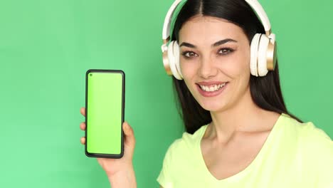 woman listening music on head phone