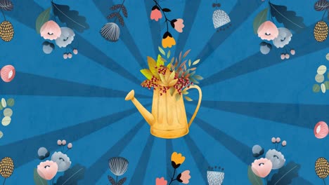 animation of plants on blue background