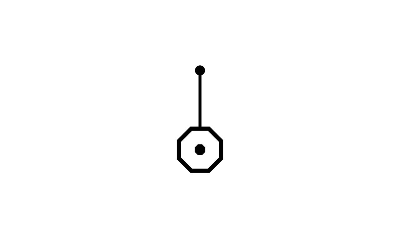Simple Geometric Pendulum Swinging on White Background