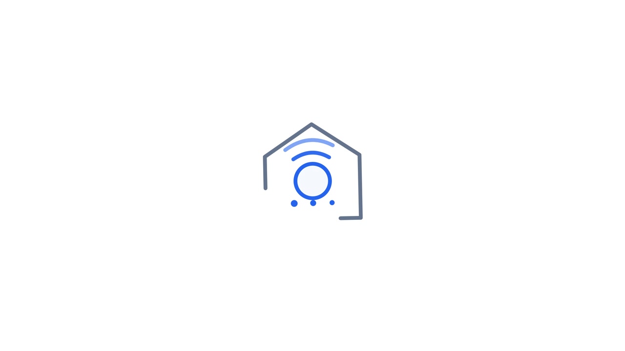 Animated Line Art Icon of a Smart Home Device