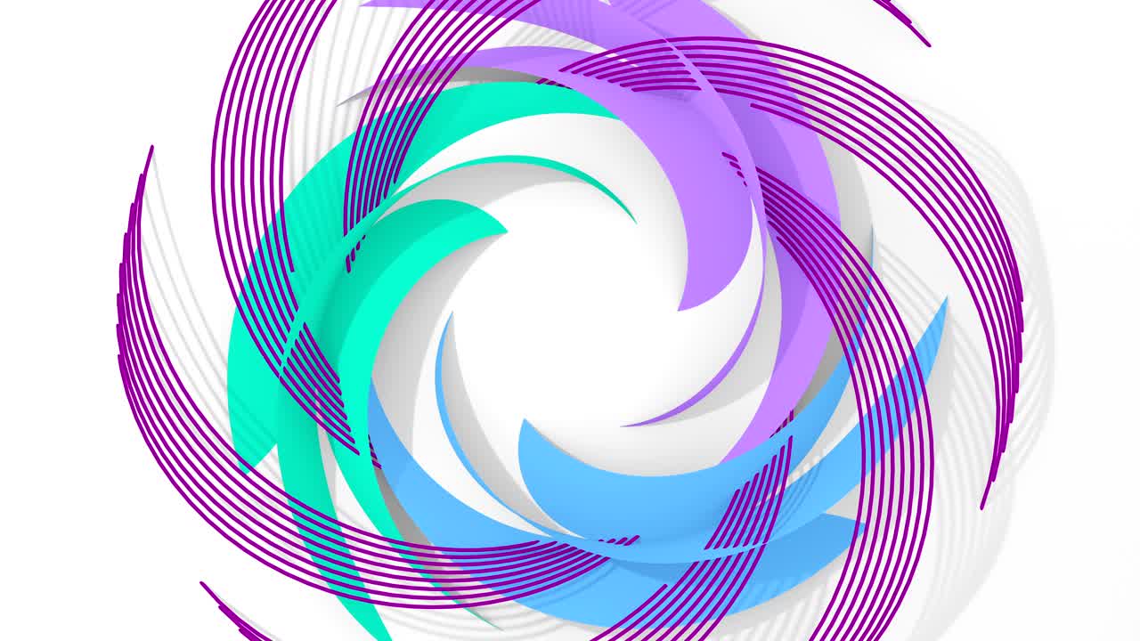 4k 추상 디지털 꽃, 보라색, 시안 및 파란색으로 버전.