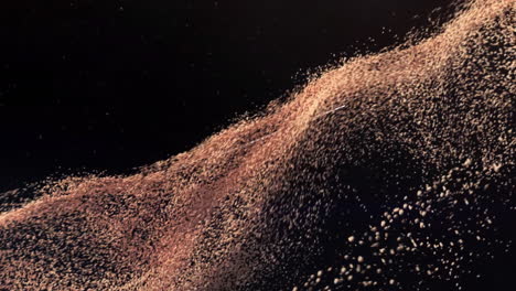 particles forming wave, animating over dark background
