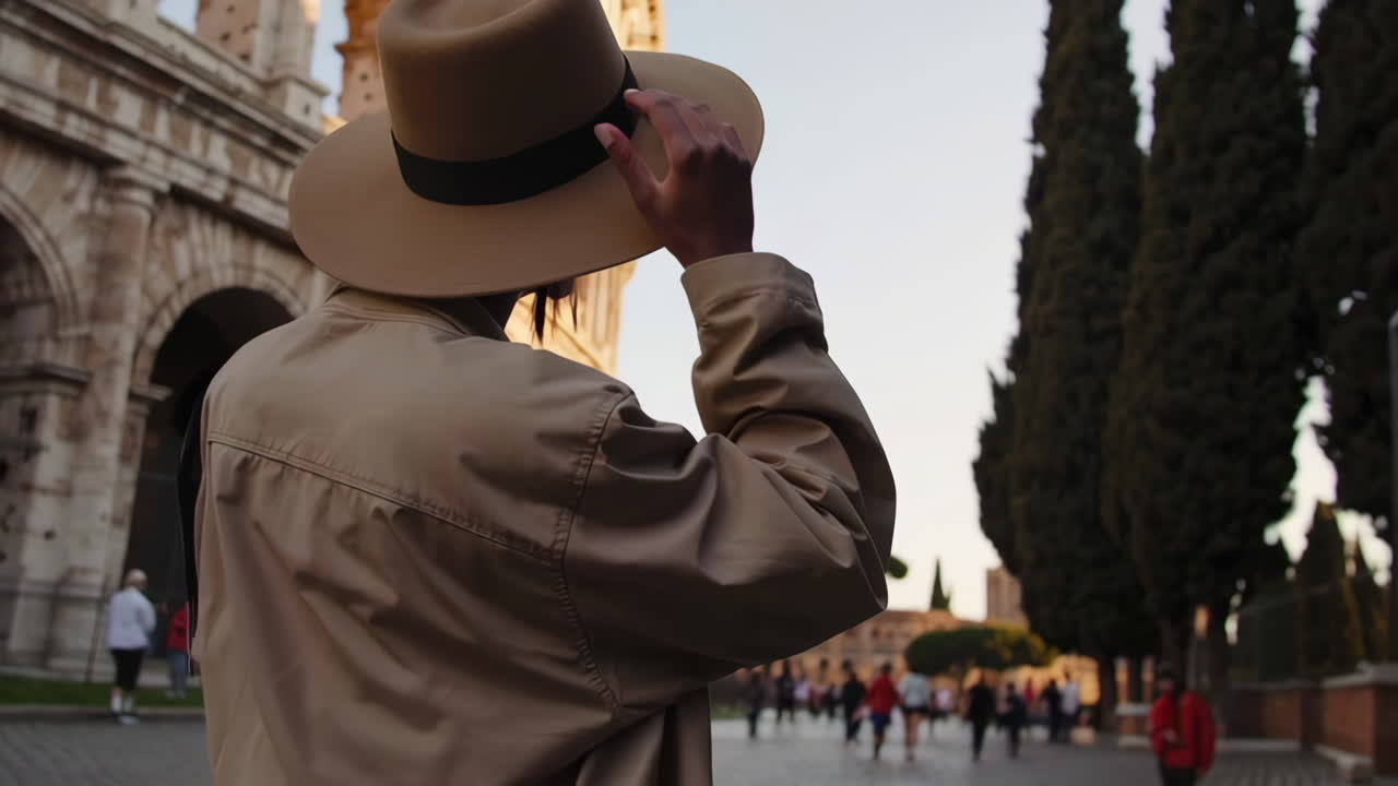 Person looking at the Colosseum in Rome
