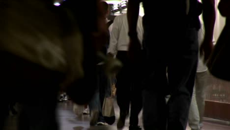 timelapse of crowds walking in an underground train station 1