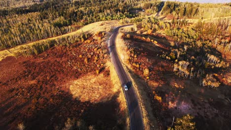 Beautiful-sunset-ride-at-Nebo-Loop-road-in-Utah,-USA