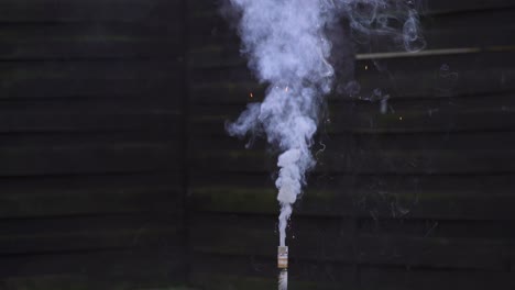 shooting off fireworks on backyard it illustrates the power dangers of fireworks.