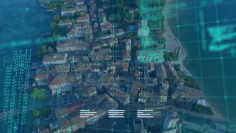 Animation-Der-Datenverarbeitung-über-Dem-Stadtbild