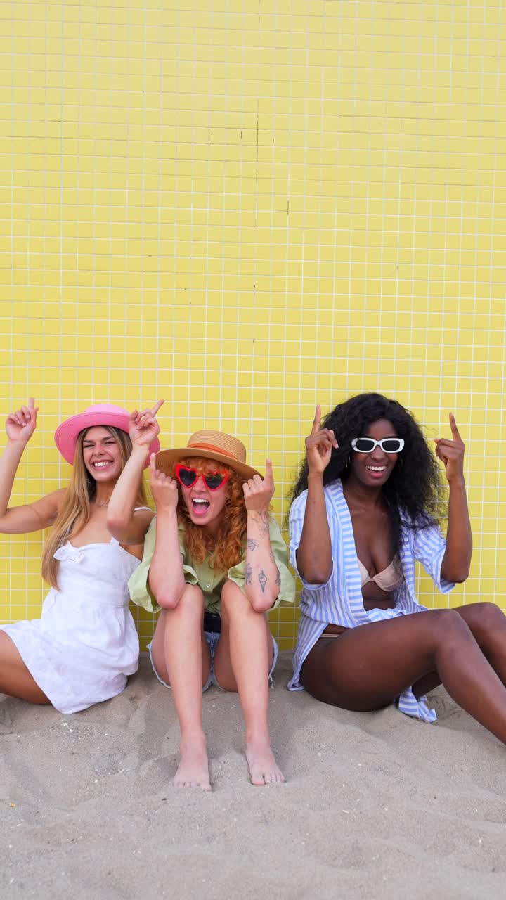 Three Women Having Fun at the Beach
