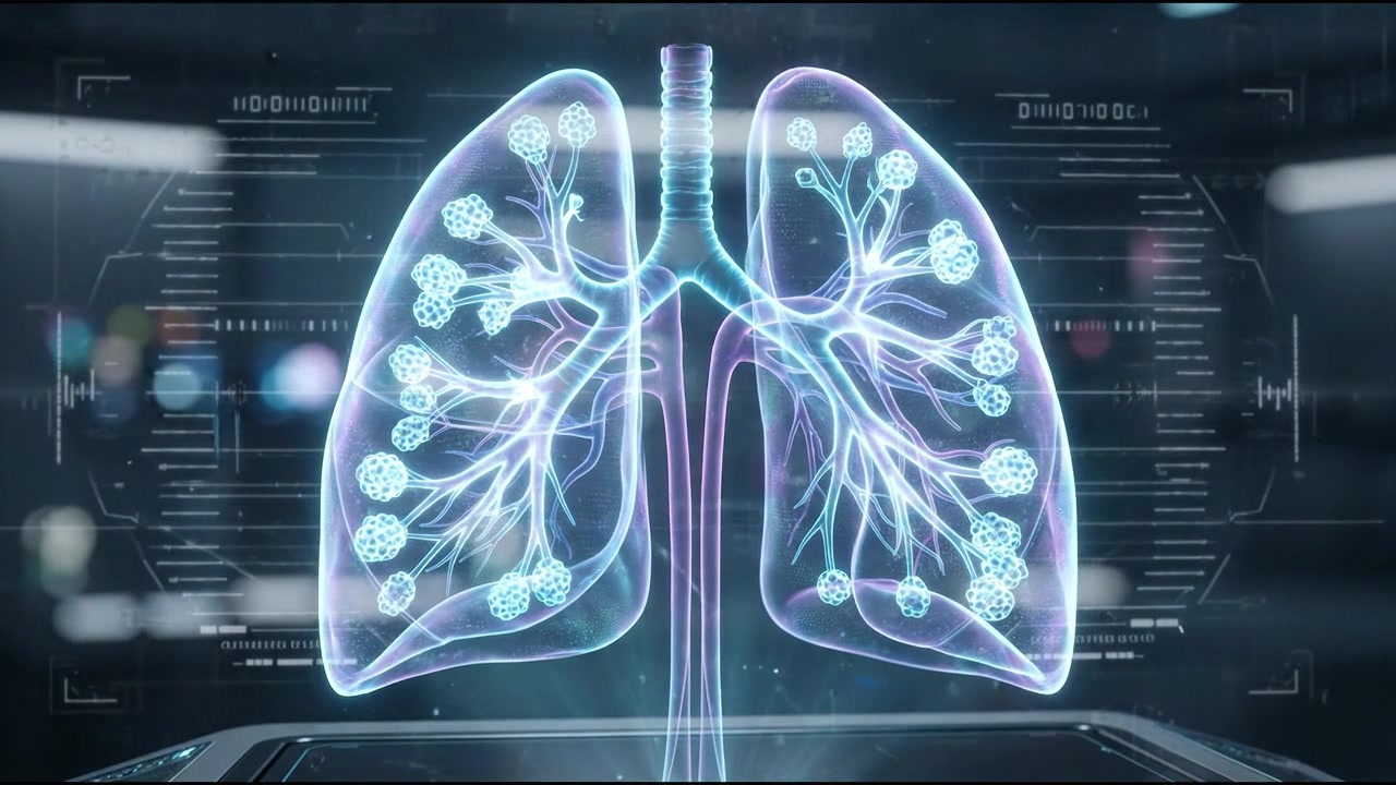 Dual human lungs holographic display respiratory organ scan
