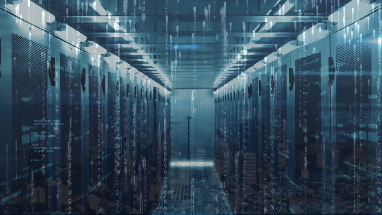 Animation of computer servers and data processing