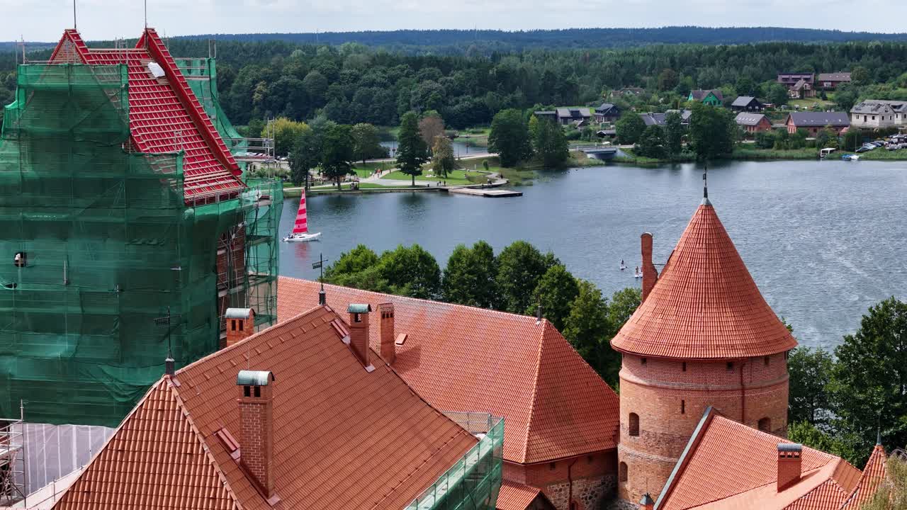 Trakai Castle in Lithuania under Construction