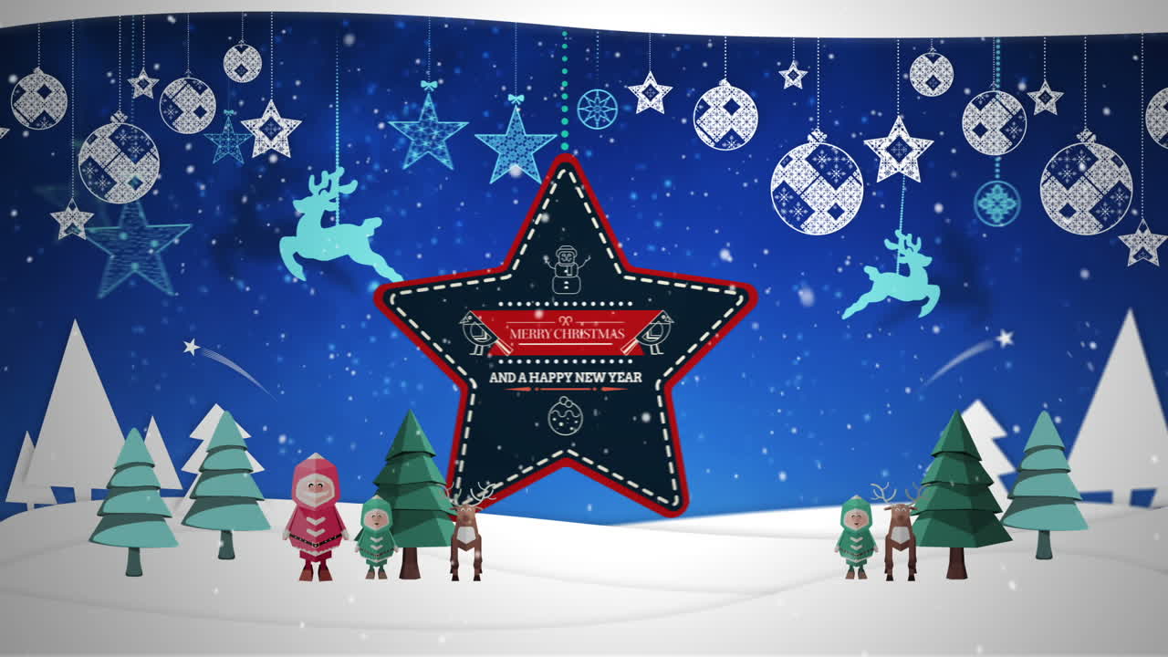 메시지와 함께 레트로 크리스마스 테이블로