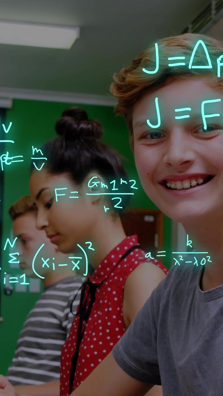 Animation of equations and data processing over diverse school children