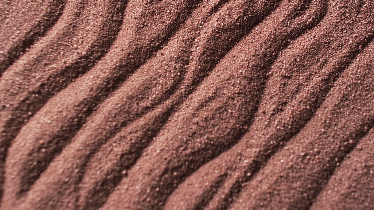 패턴과 복사 공간 배경으로 갈색 모래의 클로즈업 비디오