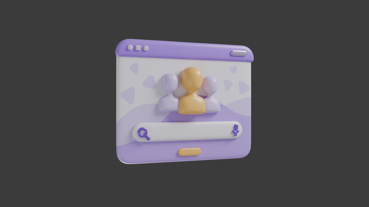 3D Illustration of a Group of People Interface