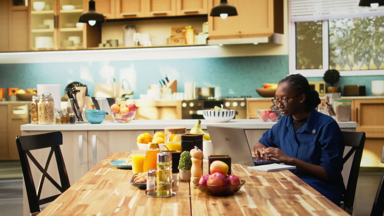 People Having Breakfast in the Kitchen