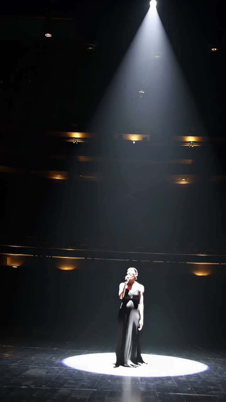 cantante de ópera en el escenario