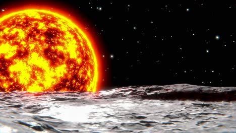 astronauta en la luna frente al sol