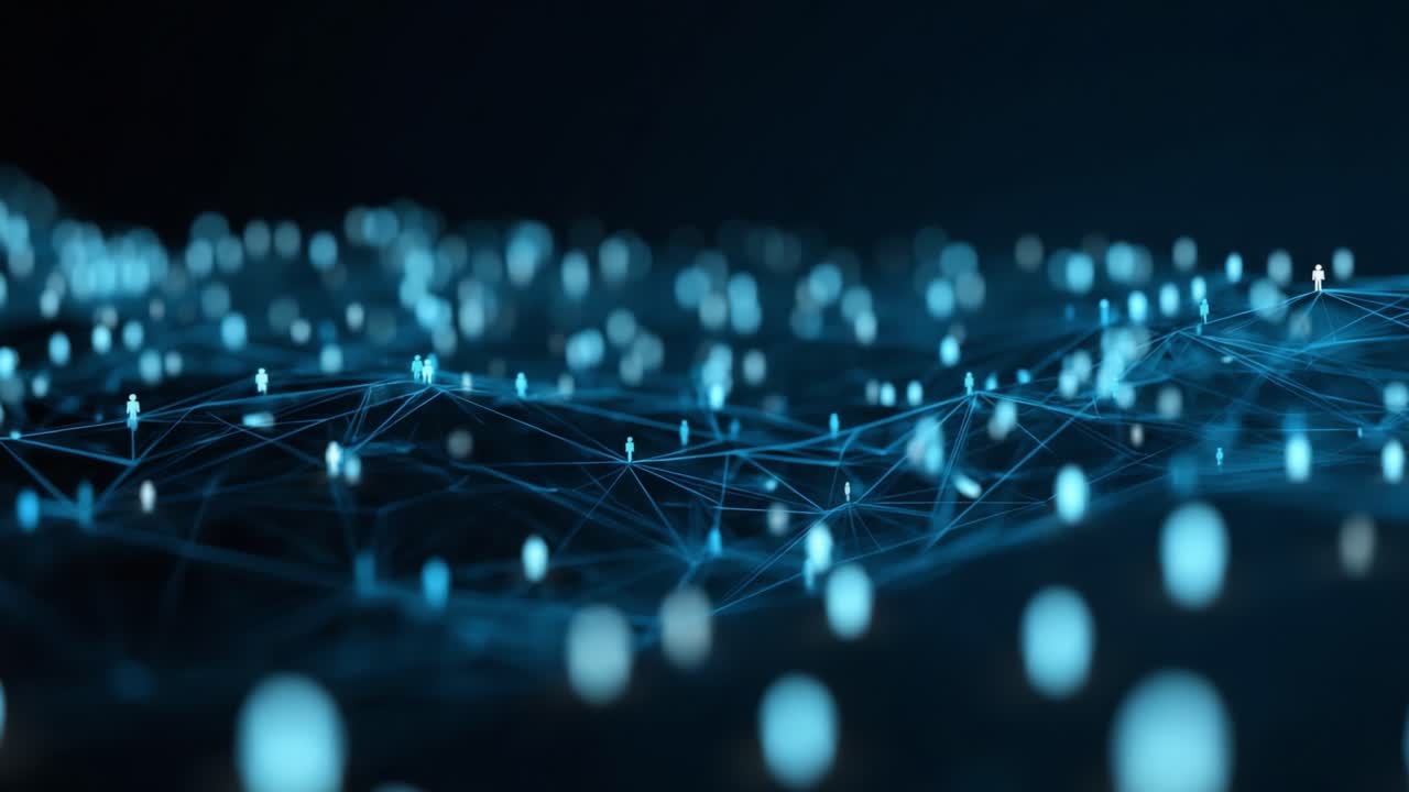 A Dynamic Network of Digital Connections: Visuals Depicting the Intricate Flow of Information Through Networked Nodes in a Digital Landscape