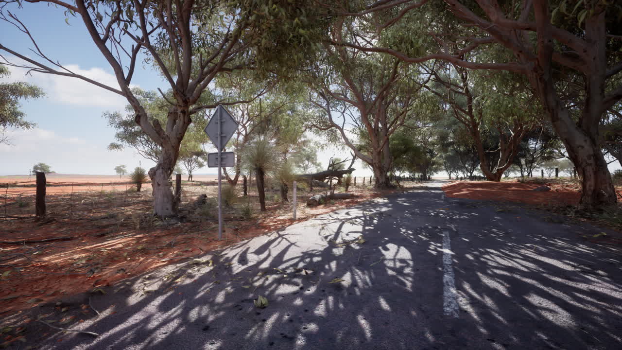 오스트레일리아 외의 시골 도로