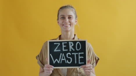 Woman promoting Zero Waste Lifestyle