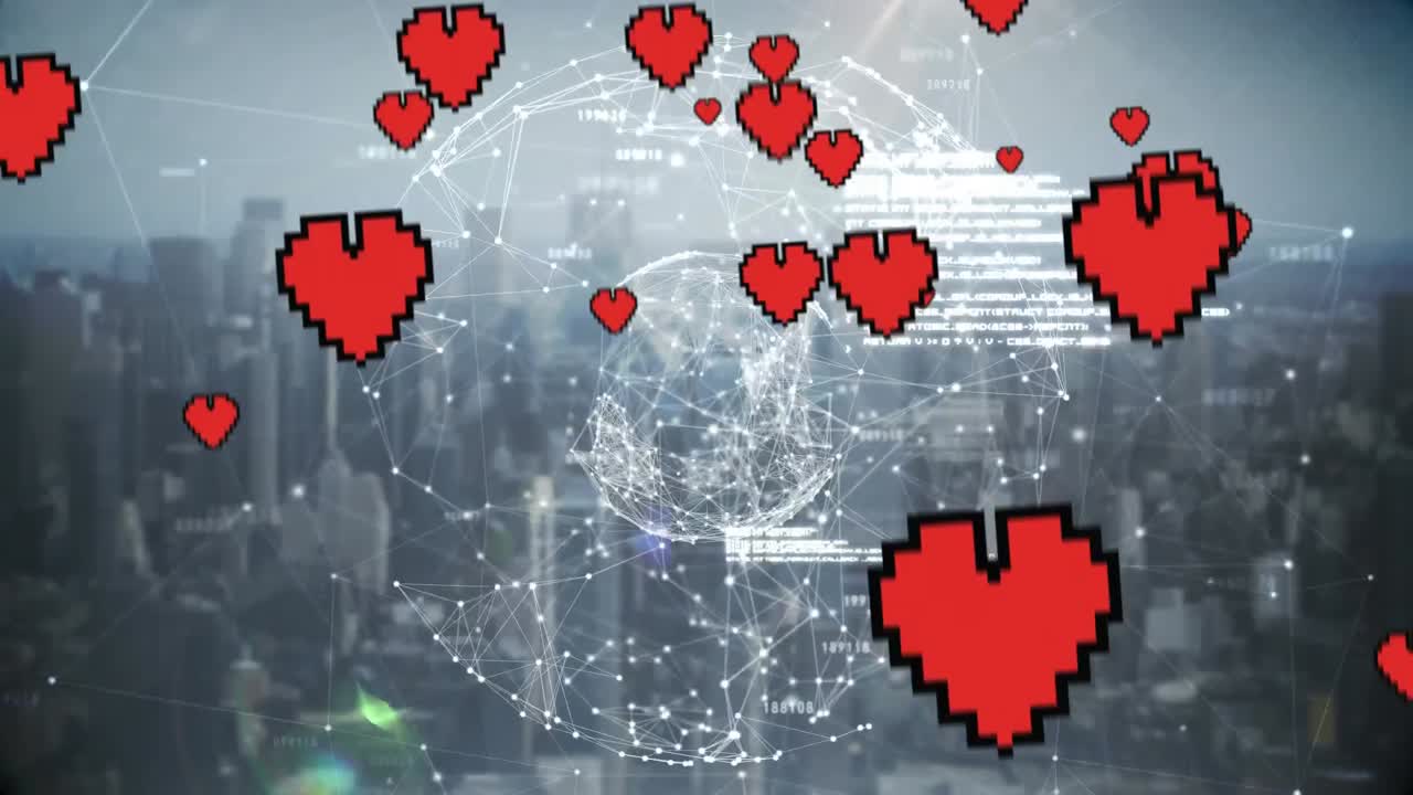 지구와 하늘에 심장이 있는 도시