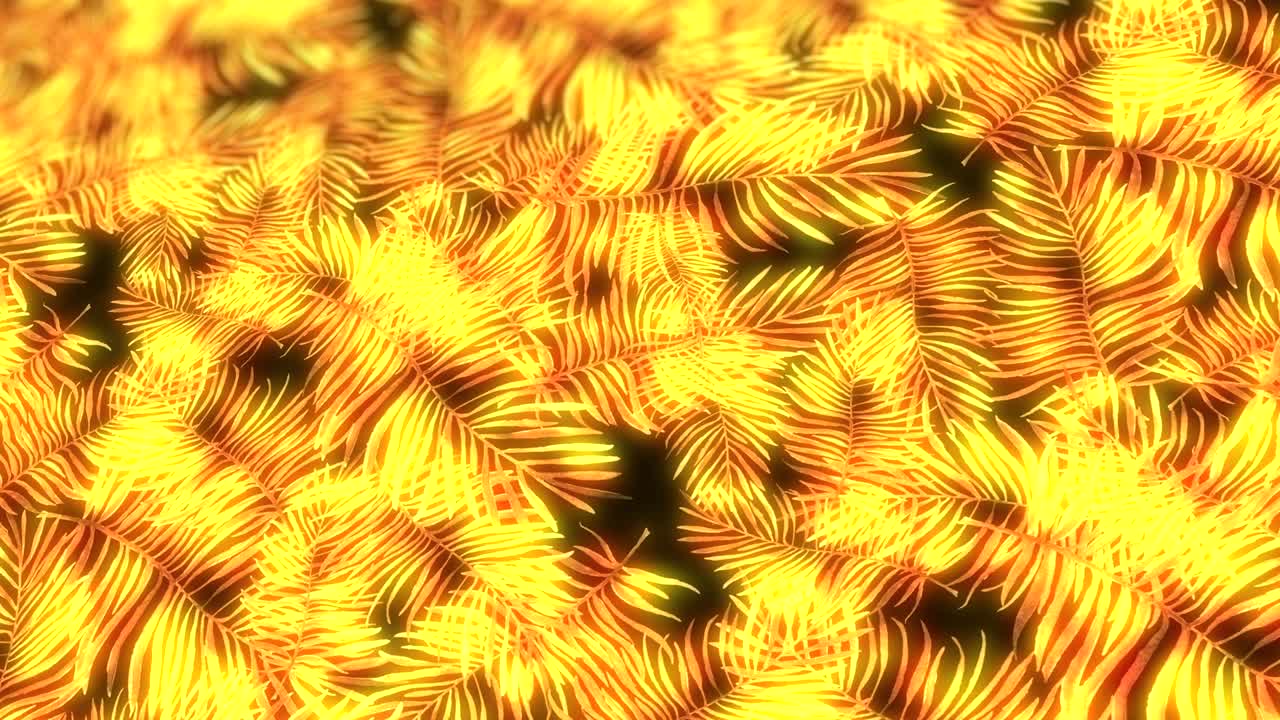 fondo abstracto con hojas de palma tropicales de acuarela dibujadas a mano. secuencia de bucle sin costuras de 4k.