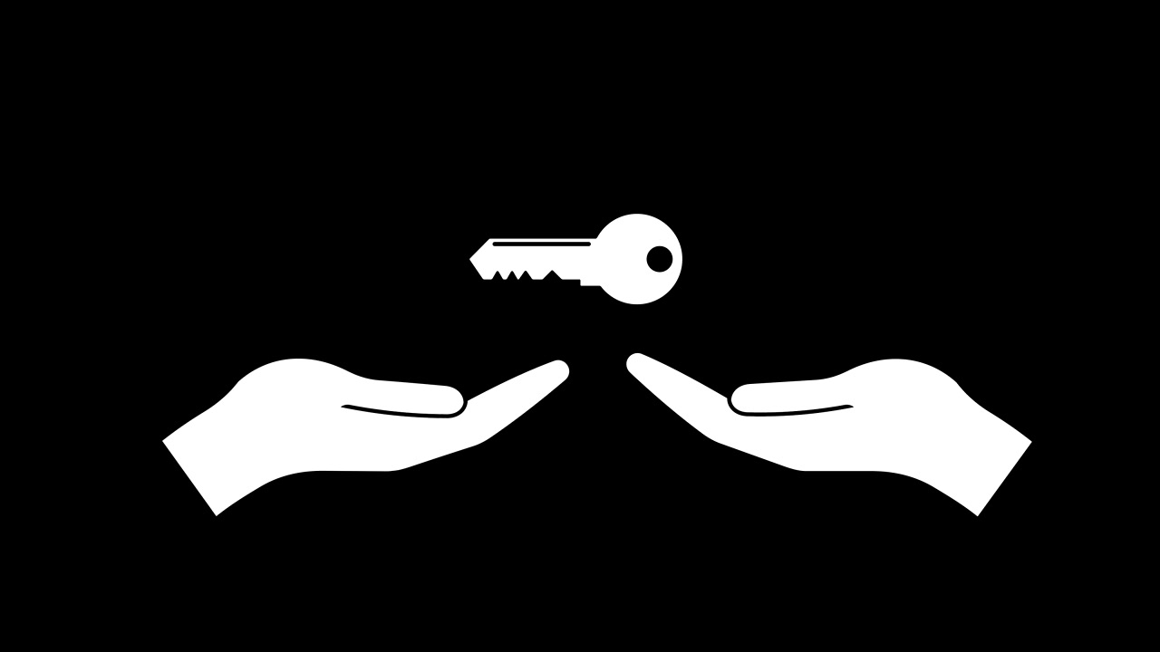 Hands and key concept animation with optional luma matte. Alpha Luma Matte included. 4k video