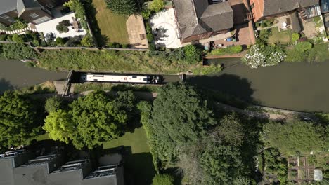 narrow boat canal lock stratford upon avon birds eye view aerial overhead