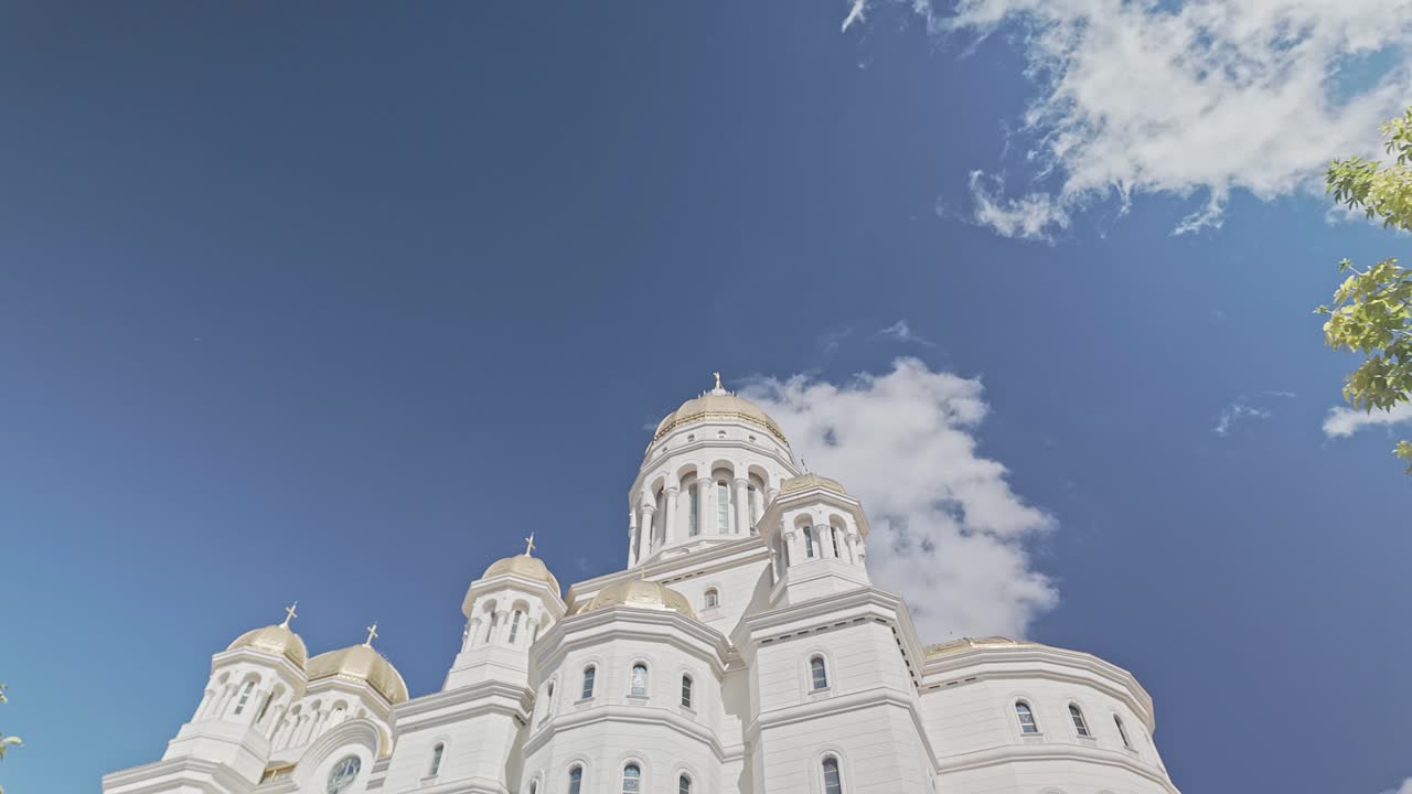 Low angle view of People’s Salvation Cathedral Bucharest city landmark