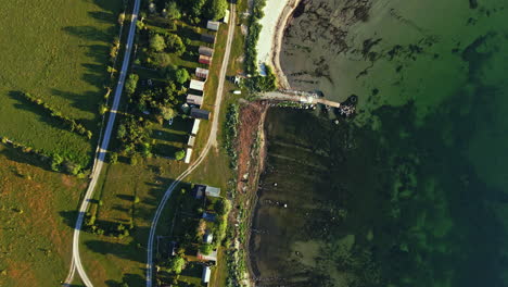 Sandbybadets-Camping-With-A-View-Of-Blue-Waters-Of-Kalmar-Strait-On-Summer-In-Öland,-Sweden