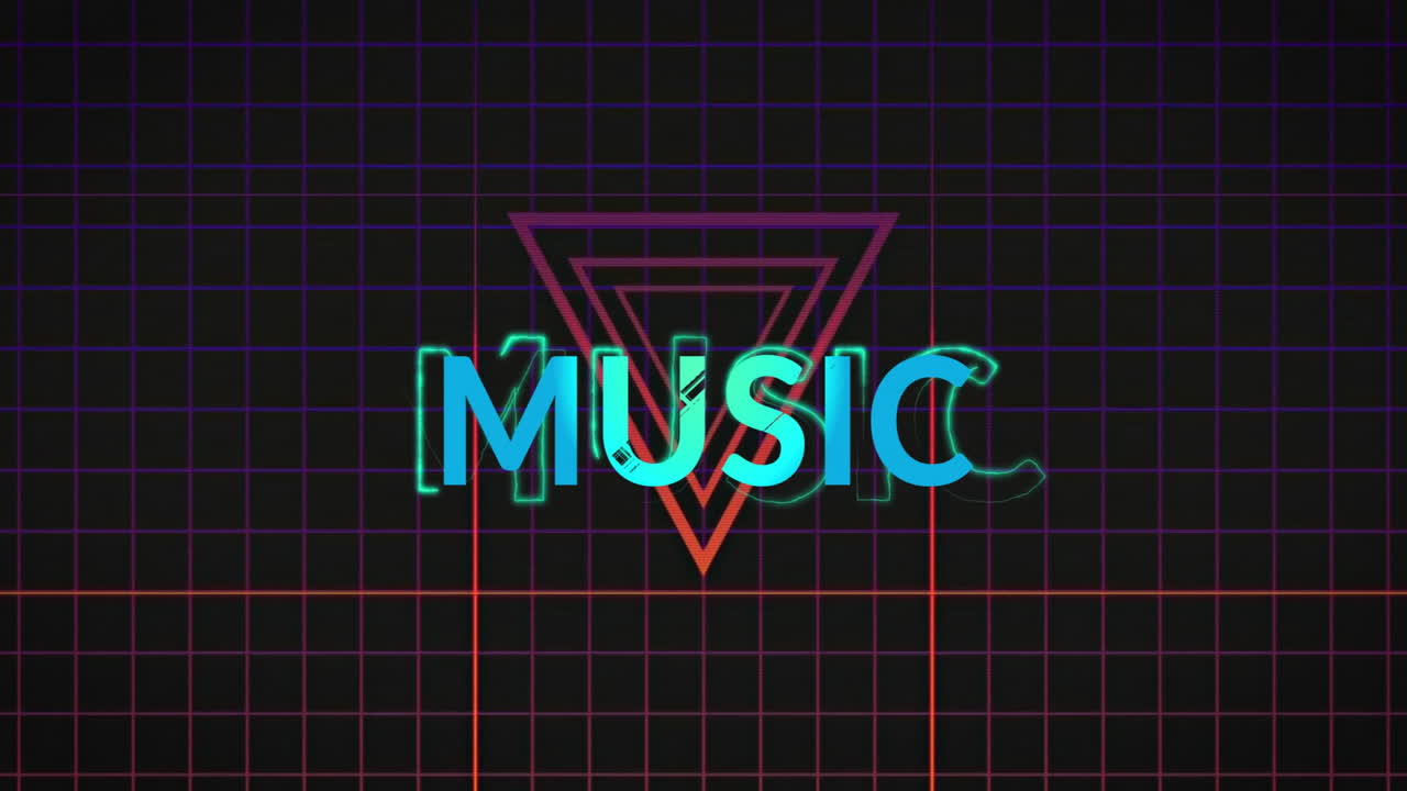 Animation von Musiktext über einem Verbindungsnetzwerk
